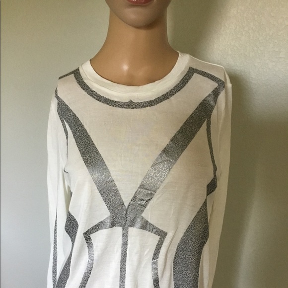 NWT Herve Leger’ Silver Foiled Top - Picture 4 of 6